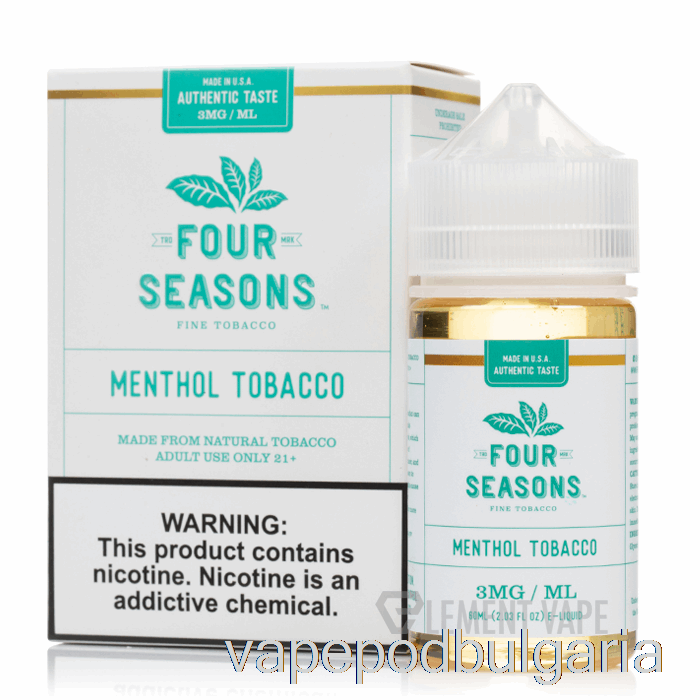 Vape 10000 Дръпки Menthol Tobacco - Four Seasons - 60ml 18mg